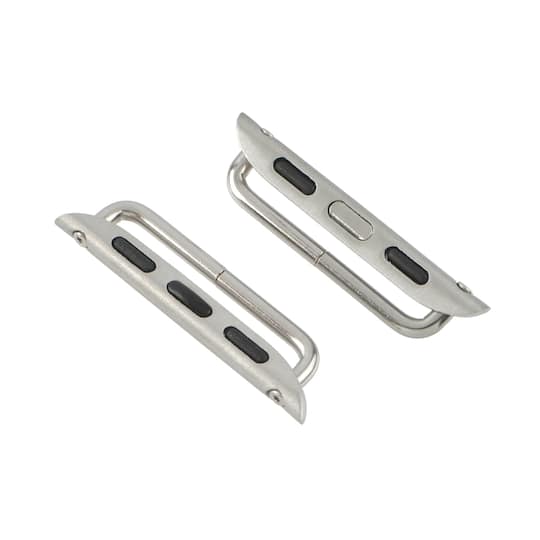 Rhodium Smart Watch Band Connectors, 4ct. by Bead Landing™